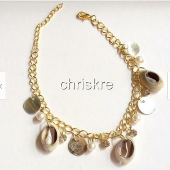 Cowrie Sea Shell Life Anklet 9-11" Pearl Crystal Shells Island Beach Adjustable - Picture 6 of 7